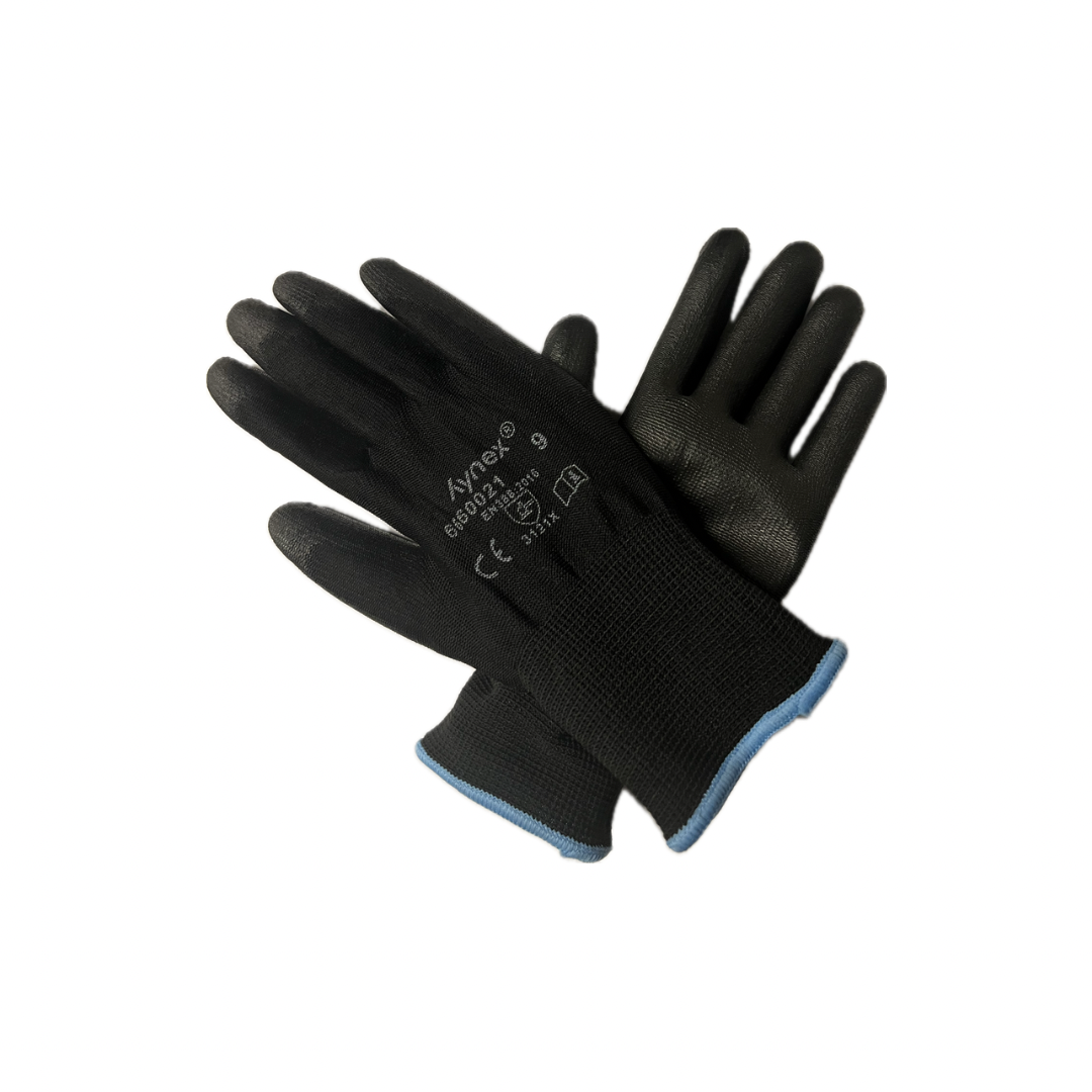 Hynex Handschoenen : Antislip Werkhandschoenen | Zwart met Geel of Blauwe rand | Per 10 paar