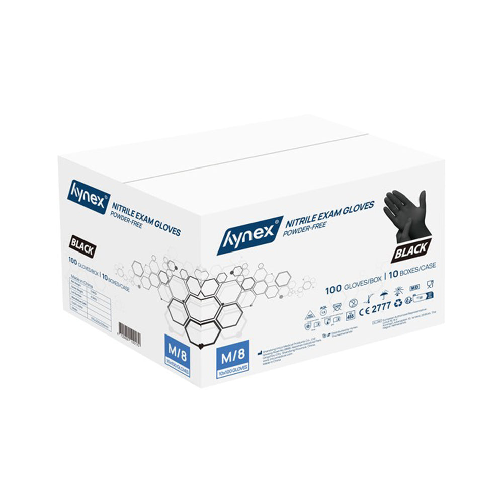 Hynex Nitril Handschoenen : Zwart | Per doos 10 x 100 stuks