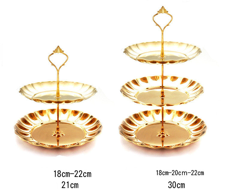 Obstteller aus Edelstahl, Süßigkeitenteller, Dessertteller, Wohnzimmer, kreatives Kuchenregal