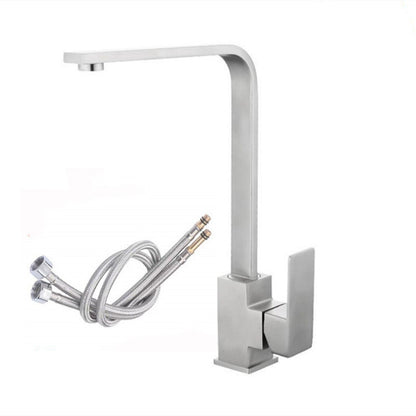 Edelstahl-Küchenspüle, handgefertigtes Becken, tetragonaler Warm- und Kaltwasserhahn