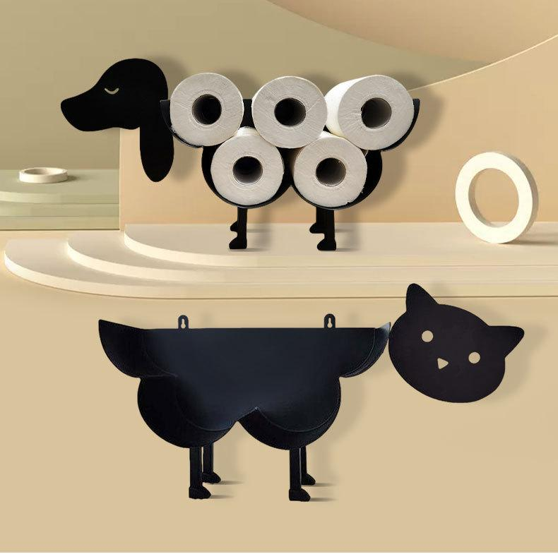 Toilet roll holder with animal motif