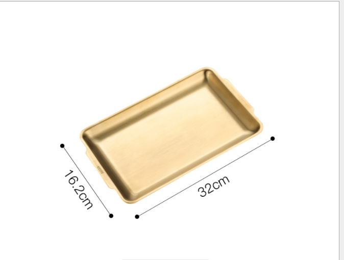 Verdickte rechteckige Platte aus 304 Edelstahl, koreanische Grillplatte, Tablett-Aufbewahrungstablett