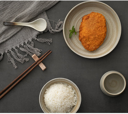 Steingut Teller Teller Retro Haushalt Keramik Geschirr Tablett Teller