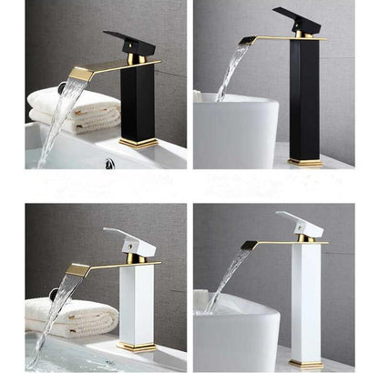 Black Gold Washbasin Faucet with Platinum Accents 