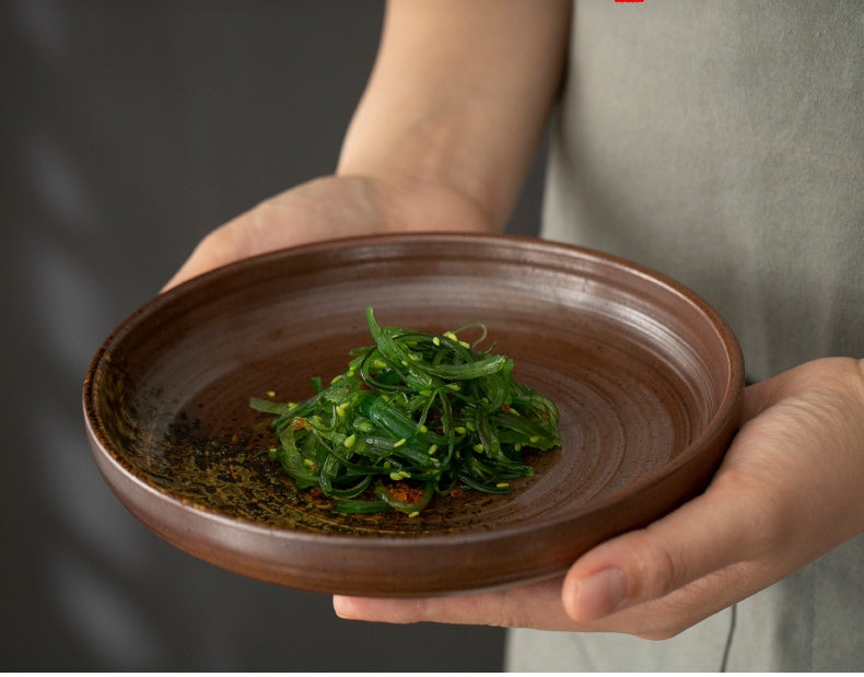 Steingut Teller Teller Retro Haushalt Keramik Geschirr Tablett Teller